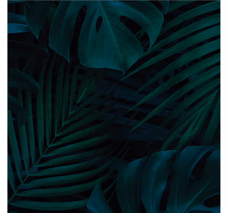 Living room blind with forest leaves and plants - TenStickers