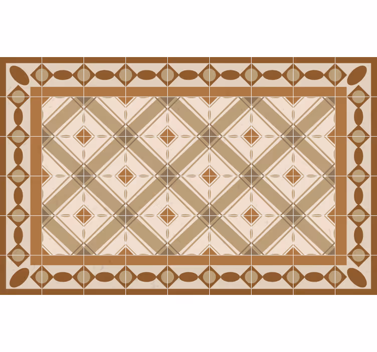 Roller blind beige with portuguese tile design - TenStickers