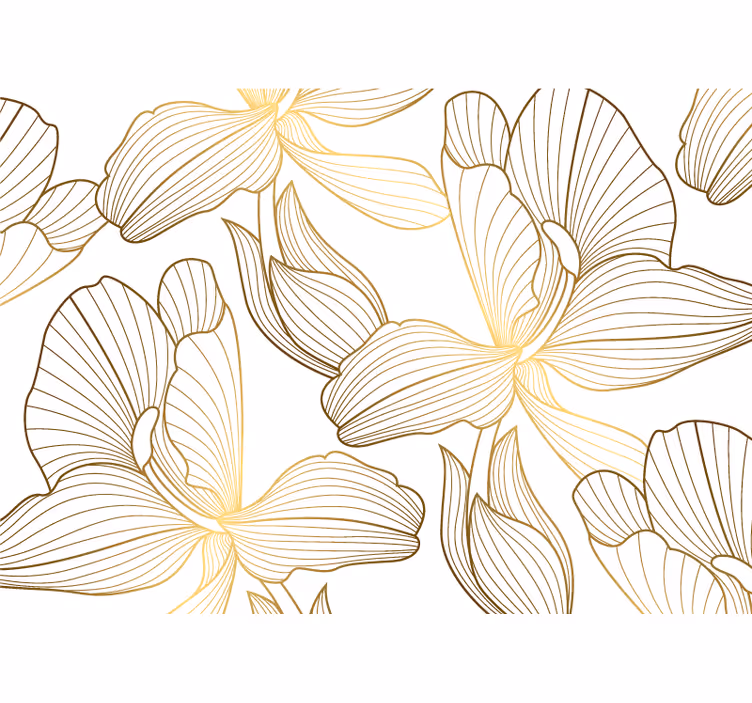 Golden flowers bedroom blind - TenStickers
