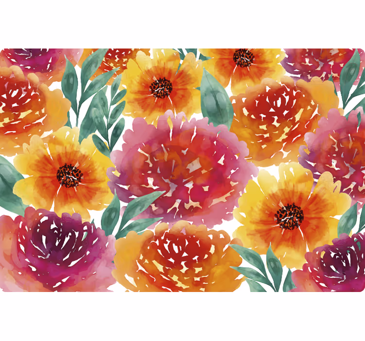 Colorful floral tile bedroom blind - TenStickers