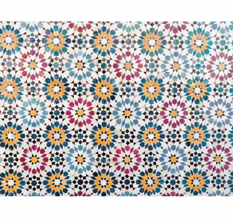 Bedroom blind in colorful floral mosaic - TenStickers