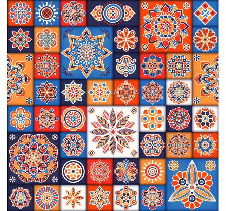 Colorful mosaic tiles bedroom blind - TenStickers