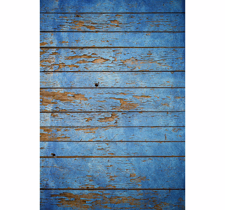 Bedroom blind in blue wood grain design - TenStickers
