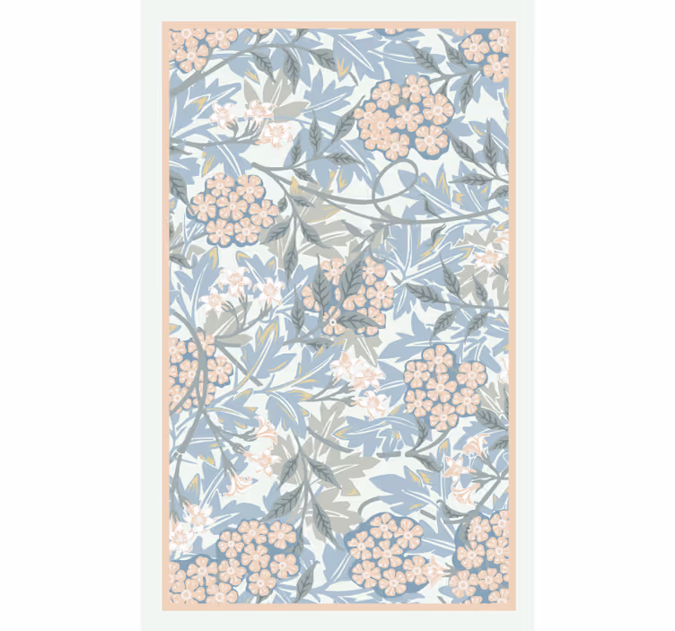 Bedroom blind featuring white and blue plants - TenStickers