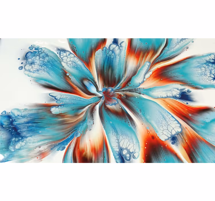 Bedroom blind with modern art colorful flowers - TenStickers