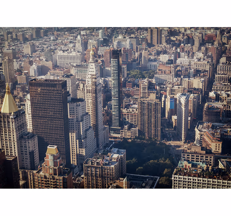 Retro color skyline of nyc bedroom blind - TenStickers