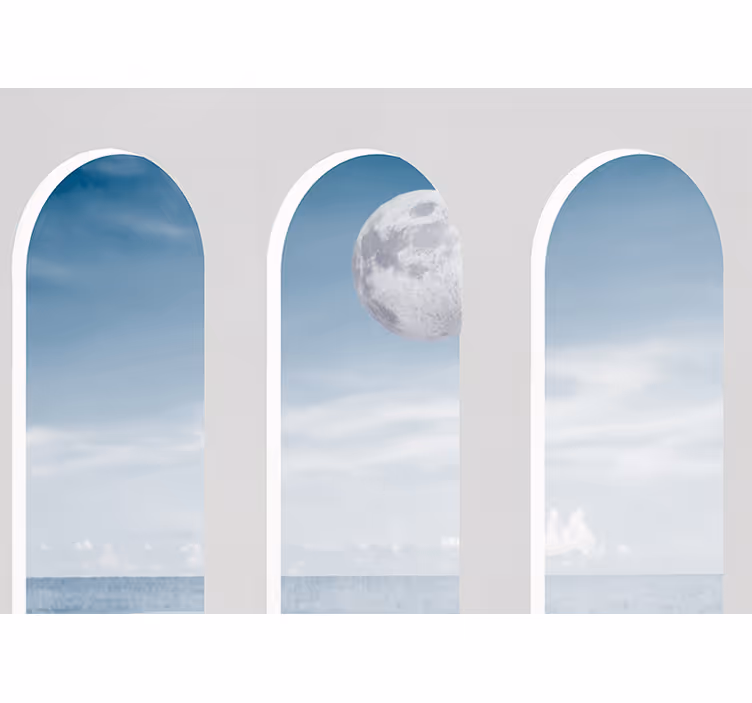 Idyllic moonlight night in greece bedroom blind - TenStickers