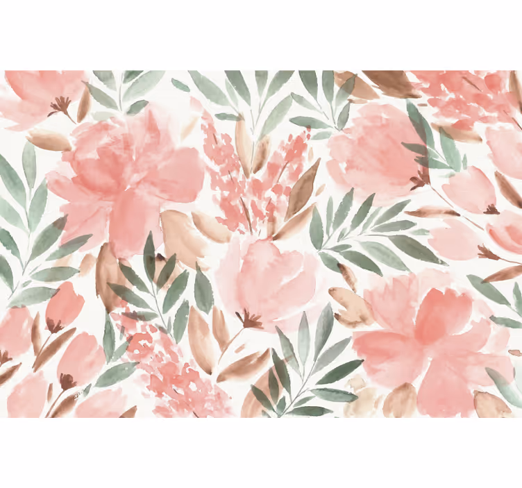 Bedroom blind floral panoramic wallpaper - TenStickers