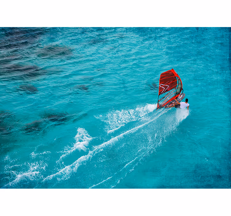 Bedroom blind windsurfer on the water - TenStickers