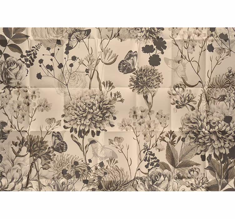 Beige floral design bedroom blind - TenStickers