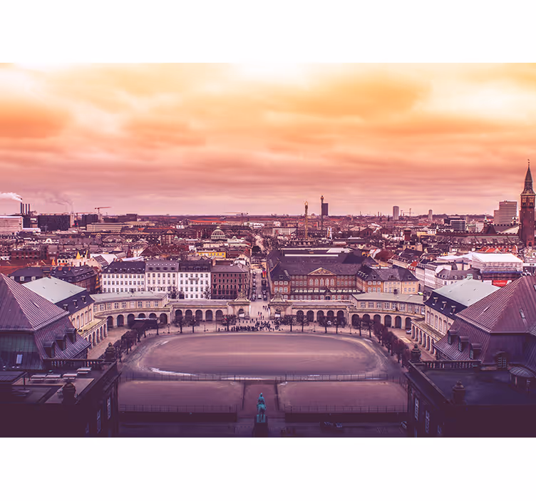 Bedroom blind aerial view of copenhagen - TenStickers