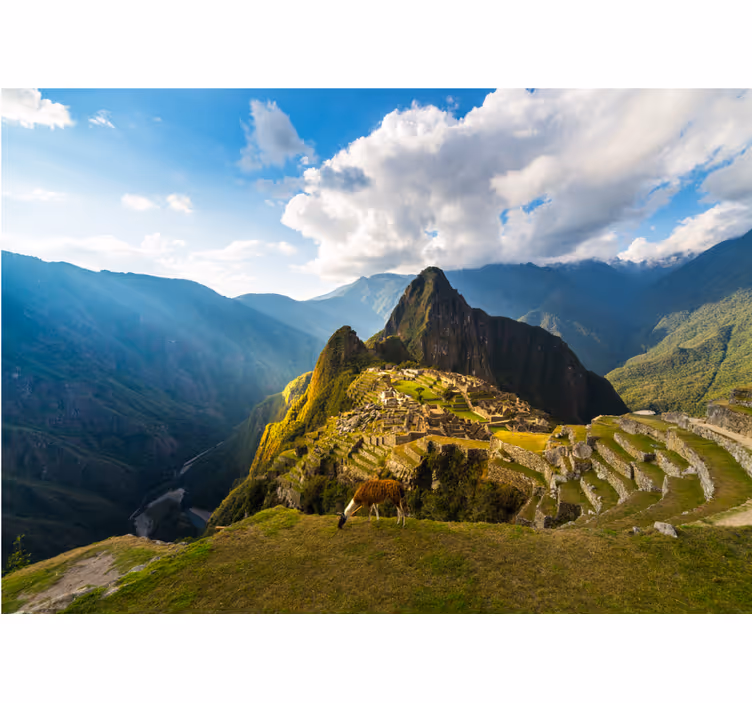Bedroom blind with sparkling machu picchu views - TenStickers