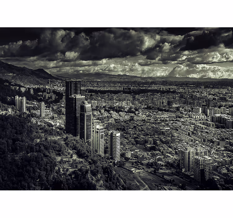 Bedroom blind with views of downtown bogota - TenStickers