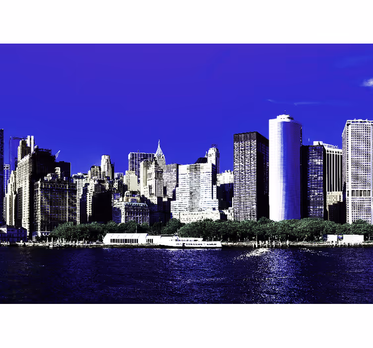 Bedroom blind skyscrapers of manhattan evening - TenStickers