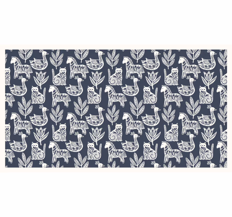 Blind grey folk horse pattern - TenStickers