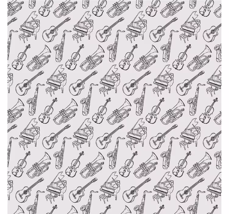 Blind grey hand-drawn musical instrument design - TenStickers