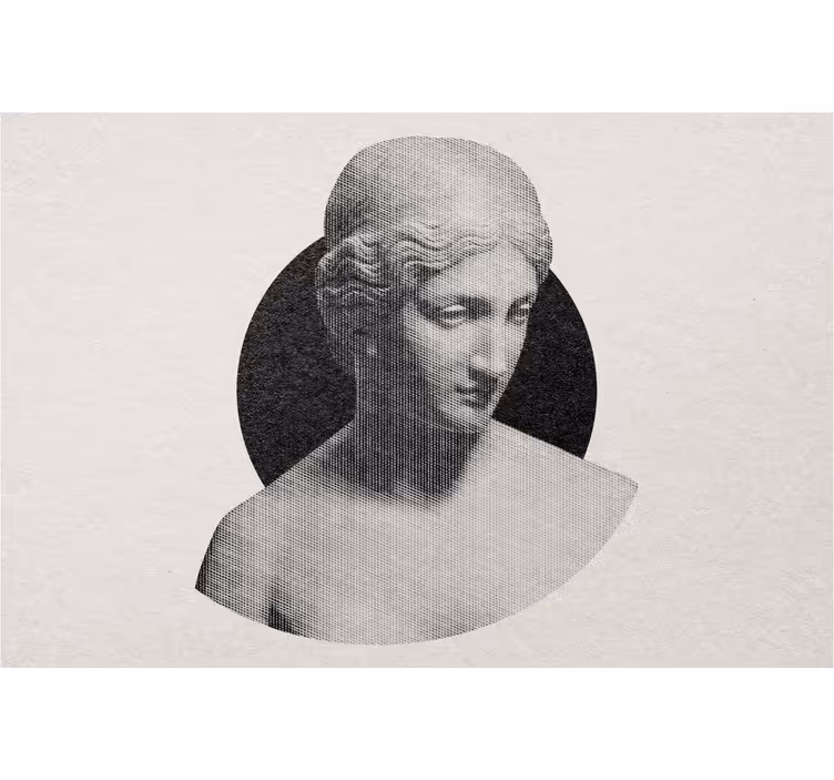 Blind grey engraved greek statue - TenStickers