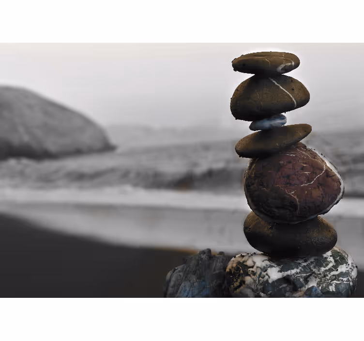 Zen tower rocks bedroom blind - TenStickers