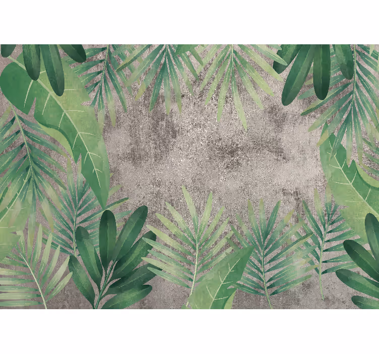 Tropical plants on concrete bedroom blind - TenStickers
