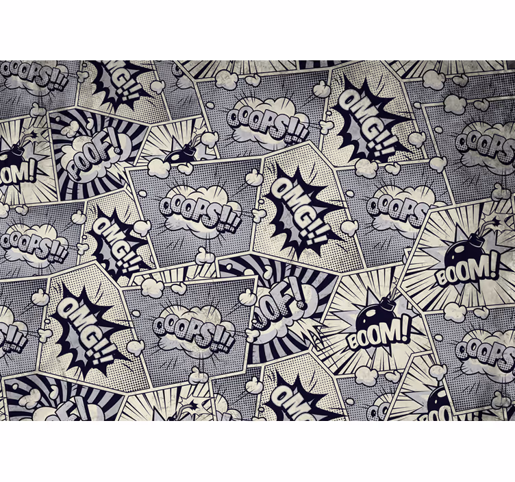 Bedroom blind with comic pop designs - TenStickers
