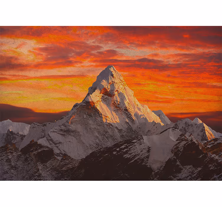 Bedroom blind sunset over himalayan peaks - TenStickers
