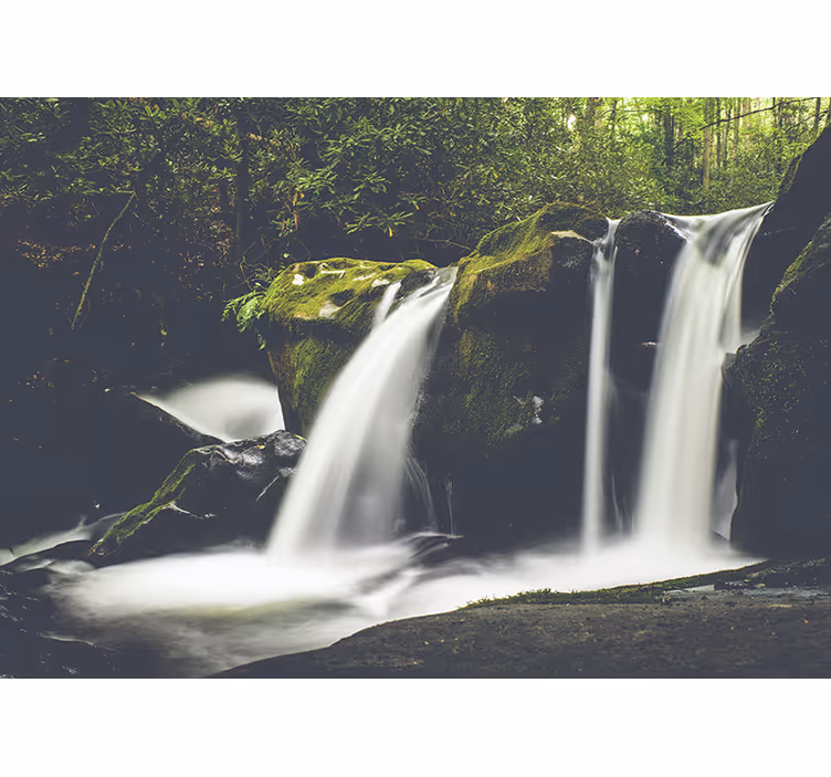 Bedroom blind forest nature waterfall design - TenStickers