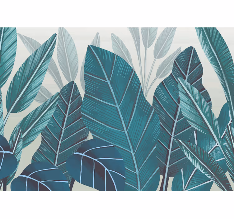3d watercolor tropical leaves bedroom blind - TenStickers