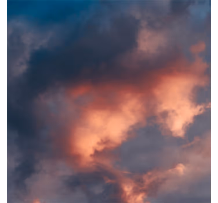 Living room blind in orange cloud sky design - TenStickers