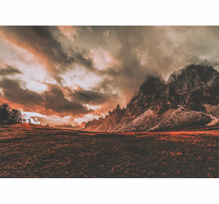 Living room blind mountains and colorful sky - TenStickers