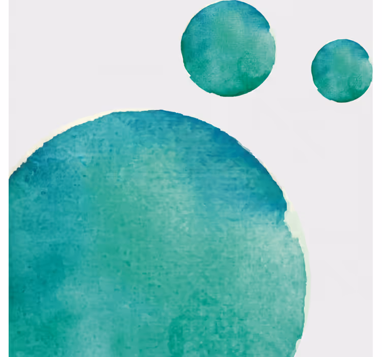 Living room blind in abstract watercolor aquamarine - TenStickers