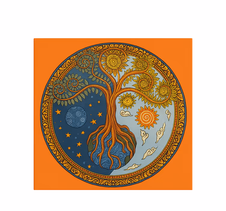 Living room blind spiritual tree of life design - TenStickers