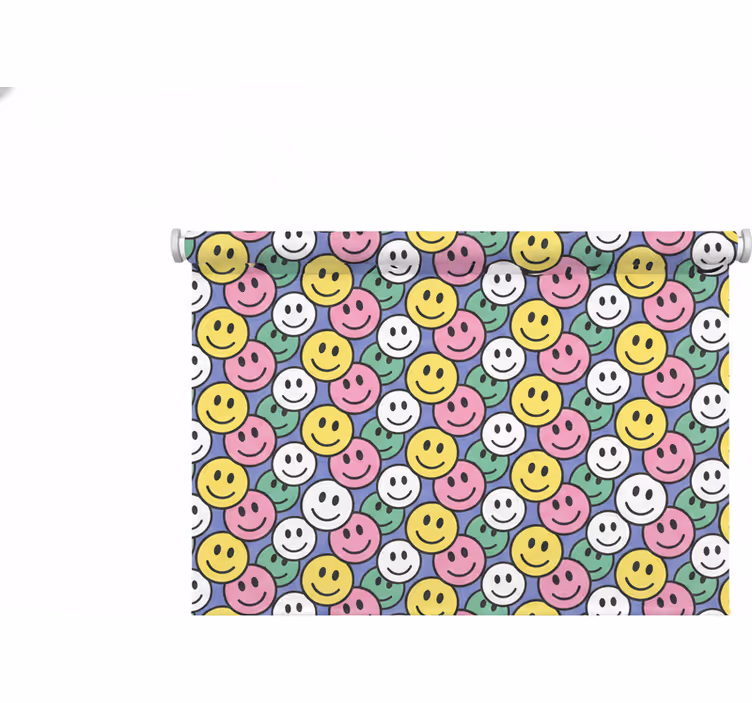 Colorful pastel smiley faces bedroom blind - TenStickers
