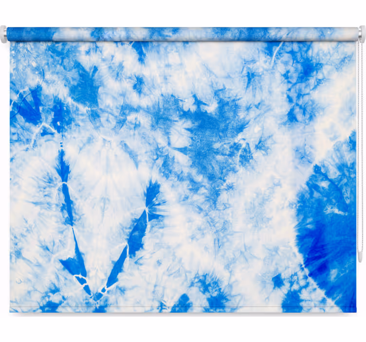 Blue and white tie dye bedroom blind - TenStickers