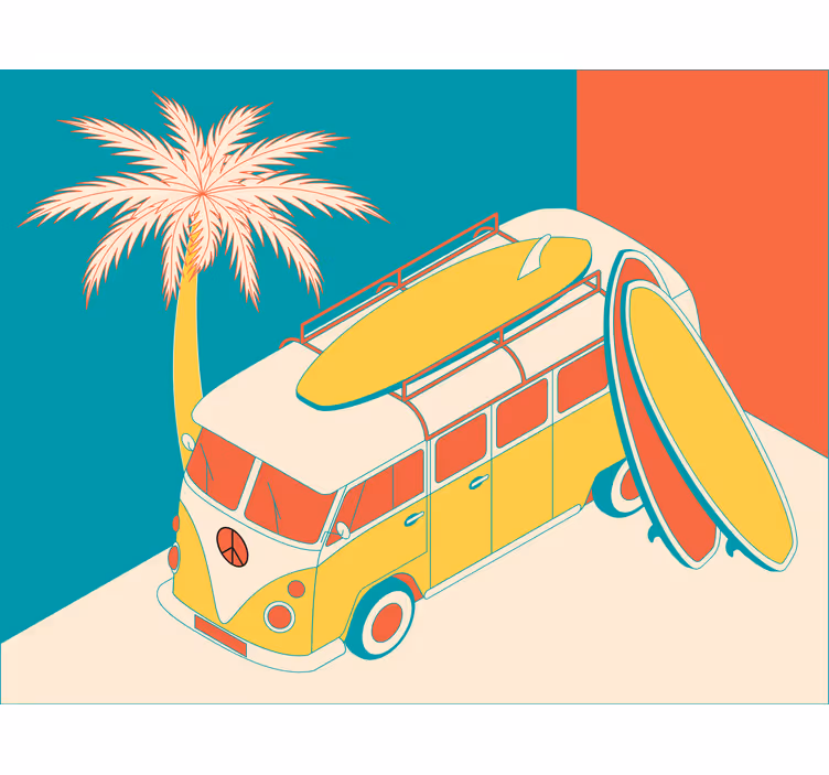 Hippy mini bus bedroom blind - TenStickers