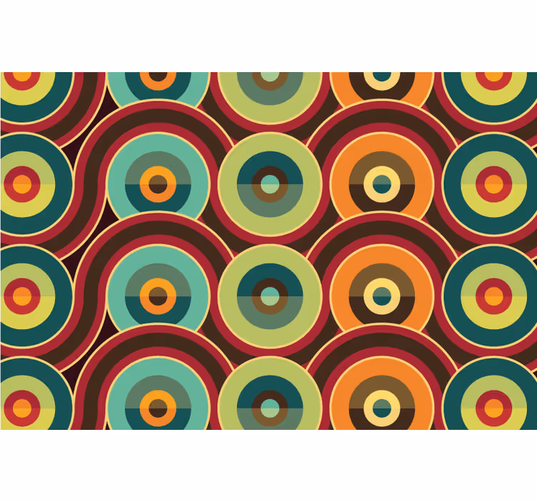 Retro repeated circles bedroom blind - TenStickers
