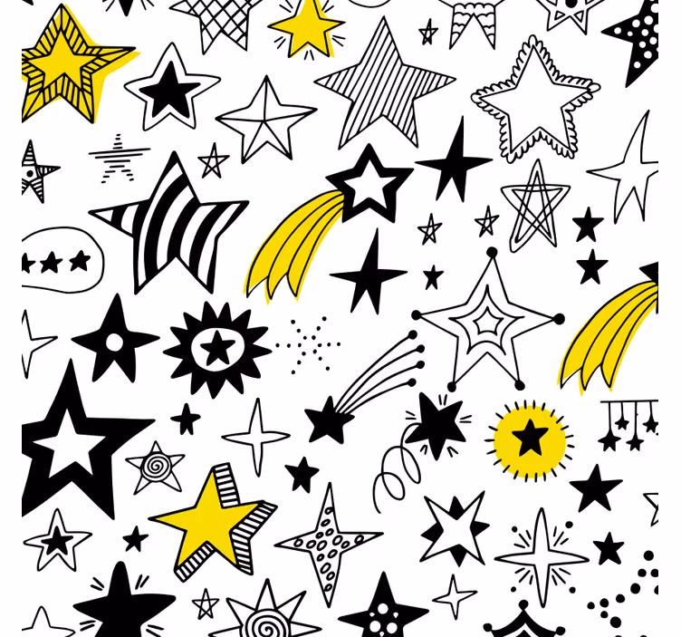 Bedroom blind doodle stars - TenStickers