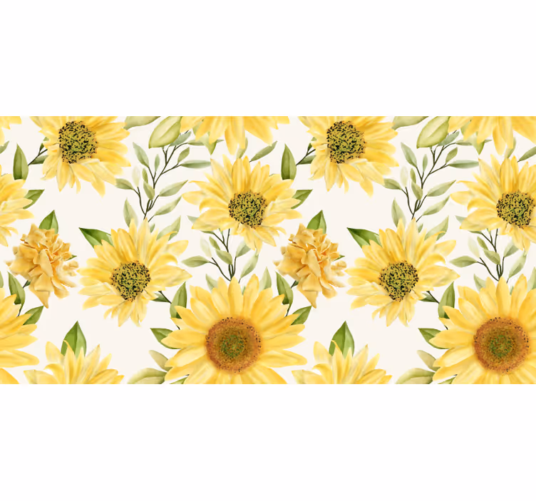 Sunflower white background bedroom blind - TenStickers