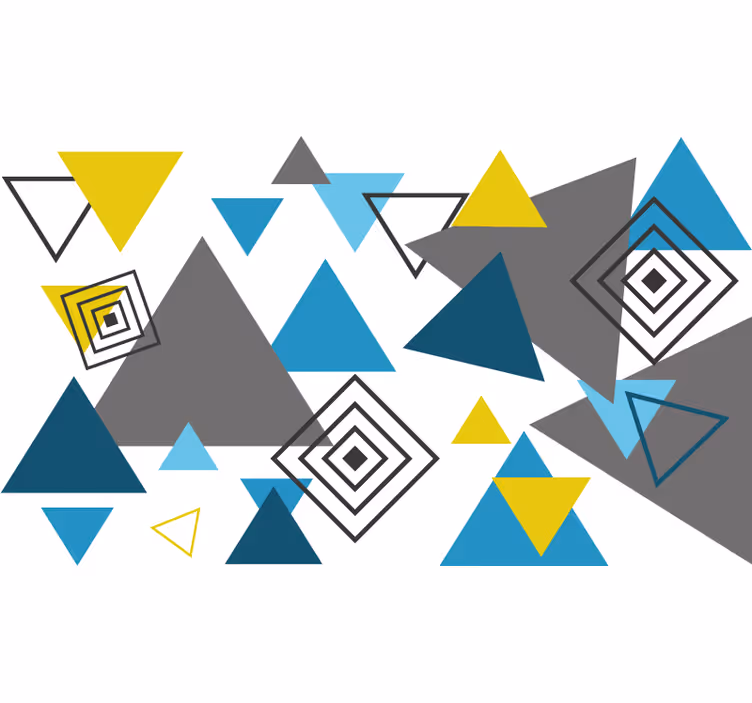 Bedroom blind in blue and yellow nordic pattern - TenStickers