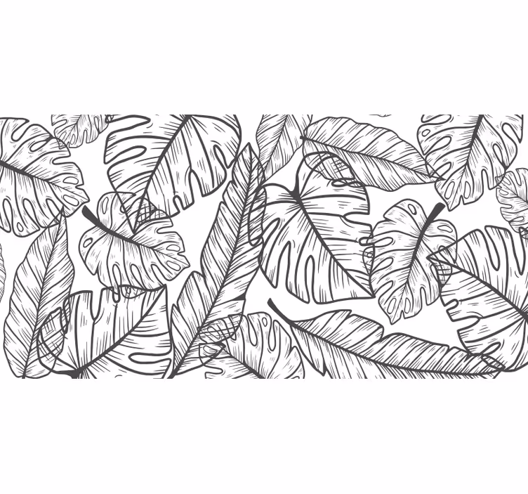 Bedroom blind big leaves outline - TenStickers