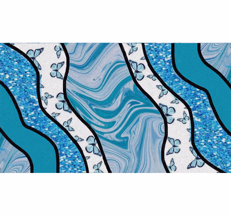 Blue textured stripes bedroom blind - TenStickers