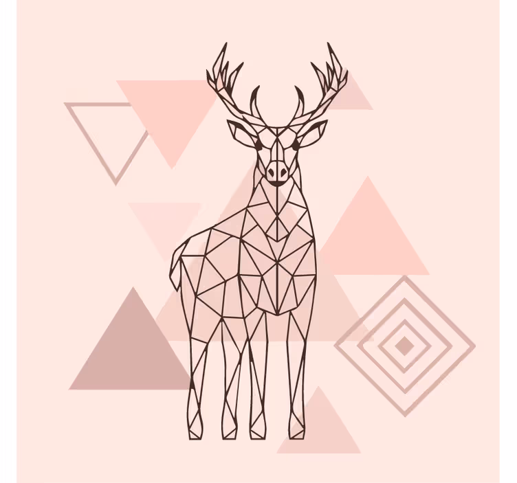 Bedroom blind nordic geometric reindeer - TenStickers