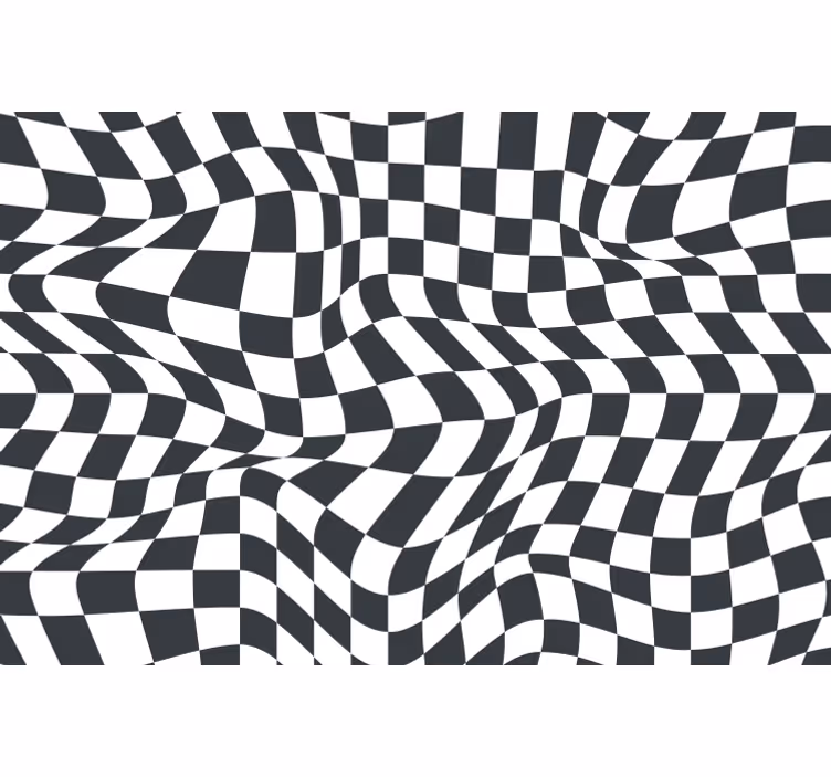 Bedroom blind in distorted checkered pattern - TenStickers