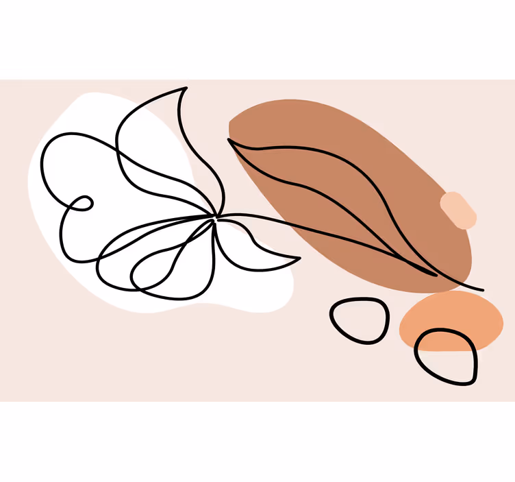 Bedroom blind with minimalistic green leaf design - TenStickers