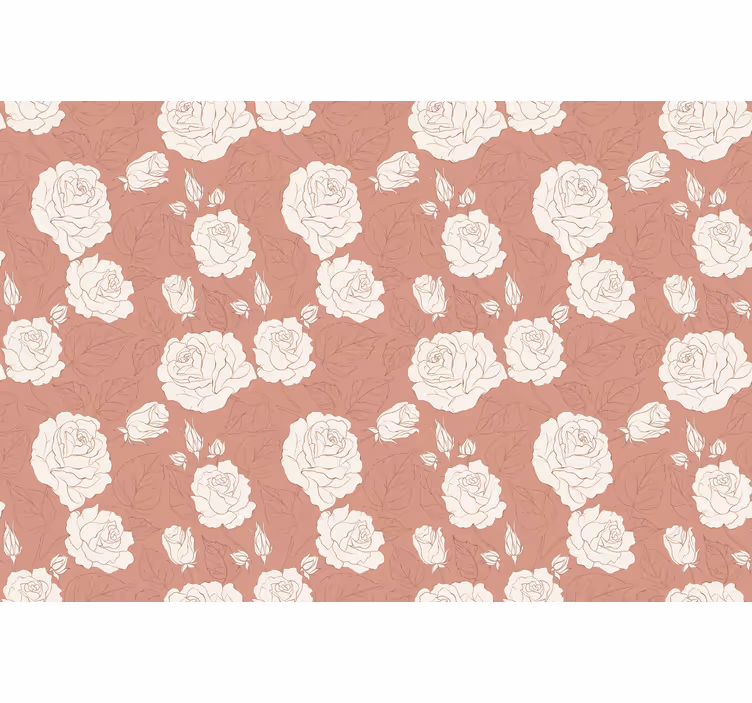 Bedroom blind in terracotta big roses - TenStickers