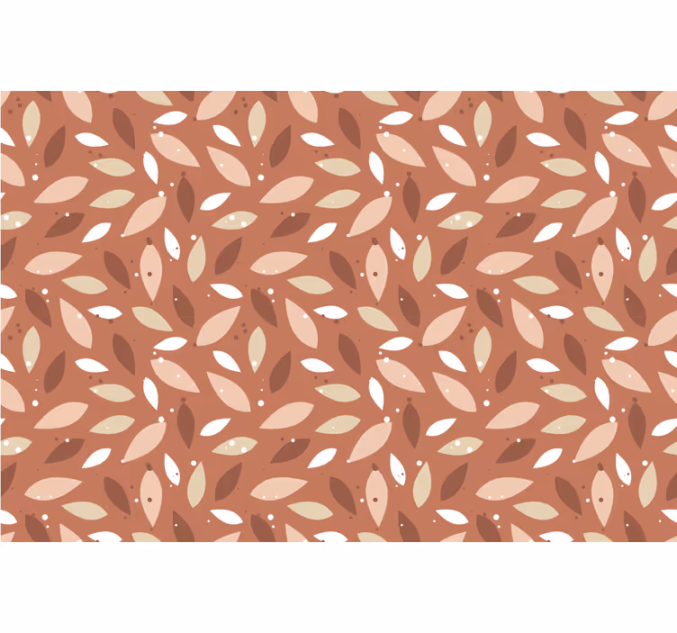 Bedroom blind with terracotta leaf pattern - TenStickers