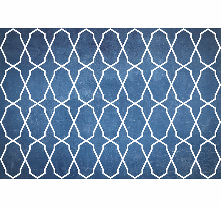 Bedroom blind with white and blue wavy diamonds - TenStickers