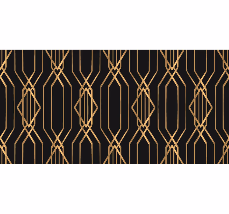 Bedroom blind with geometric black and gold squares - TenStickers