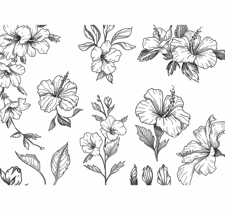 Bedroom blind floral design - TenStickers