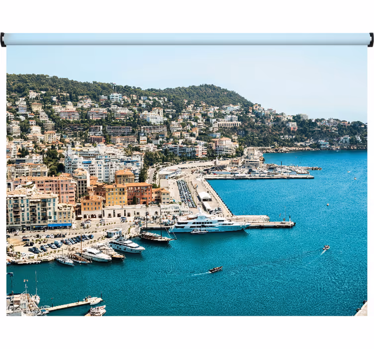 Bedroom blind french riviera harbor design - TenStickers
