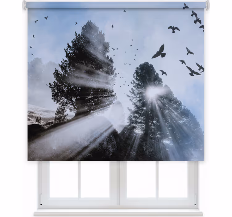 Bedroom blind vintage birds in flight - TenStickers